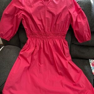 Smocked Poplin midi dress Talbots